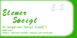 elemer speigl business card